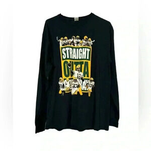 Vintage Green Bay Packers Cotton T-Shirt Size Large Straight Outta Green Bay